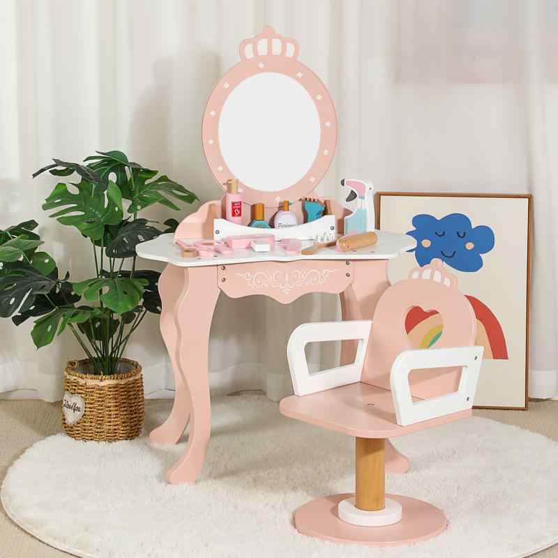 おもちゃ 子供用 北欧風 玩具 メイクアップ ドレッサー 理髪店 ごっこ遊び 木製
