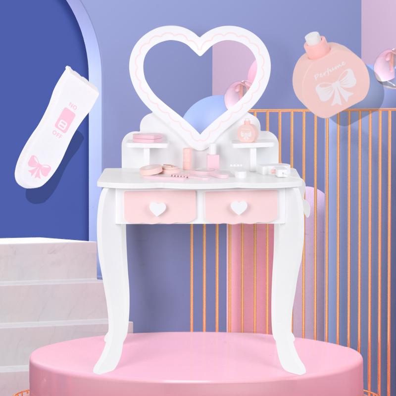 おもちゃ ドレッサー 女の子 子供用 化粧台 木製 知育玩具 ごっこ遊び 誕生日 ギフト プレゼント ピン..