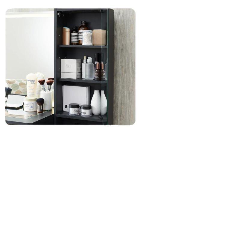 ドレッサー 化粧台 ミラー付き ナイトテーブル 一体型 収納付き 鏡台 コンパクト 省スペース ブラック 木目 ホワイト