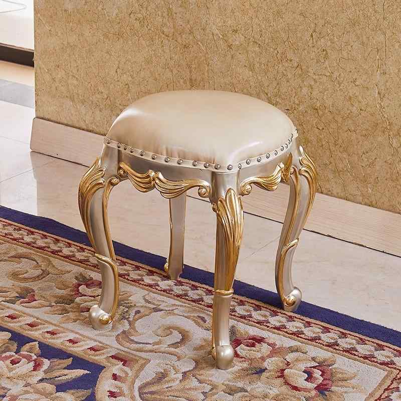 ドレッサー ヨーロピアン 実木製 シャンパンゴールド 寝室 化粧台 鏡付き 椅子付き 小さめ コンパクト