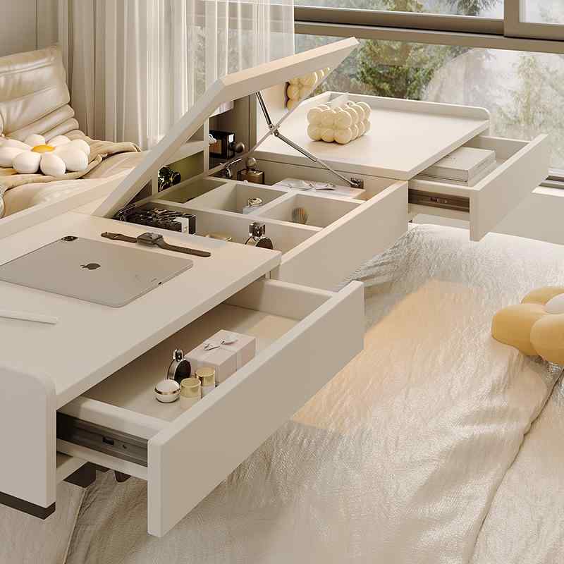 ドレッサー 実木 化粧台 寝室用 多機能 鏡付き 昇降式 メイクテーブル 一体型デスク モダン シンプル ..