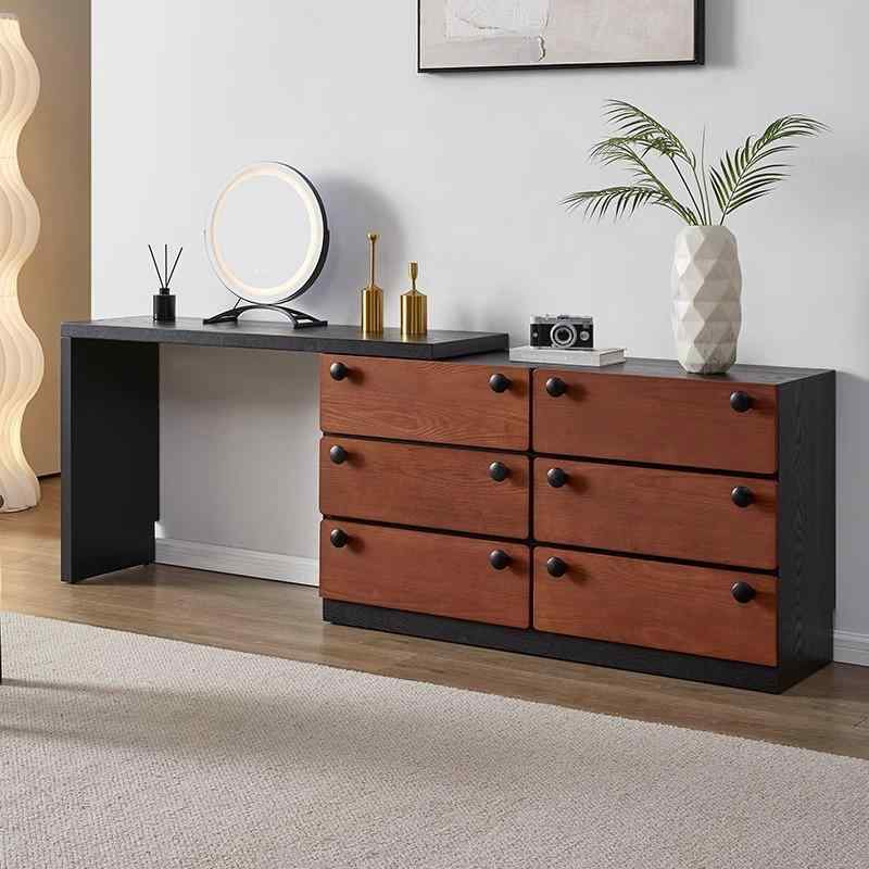 ドレッサー 実木製 レトロ 箪笥 化粧台 ミッドセンチュリー ベッドルーム 寝室用 収納棚 収納
