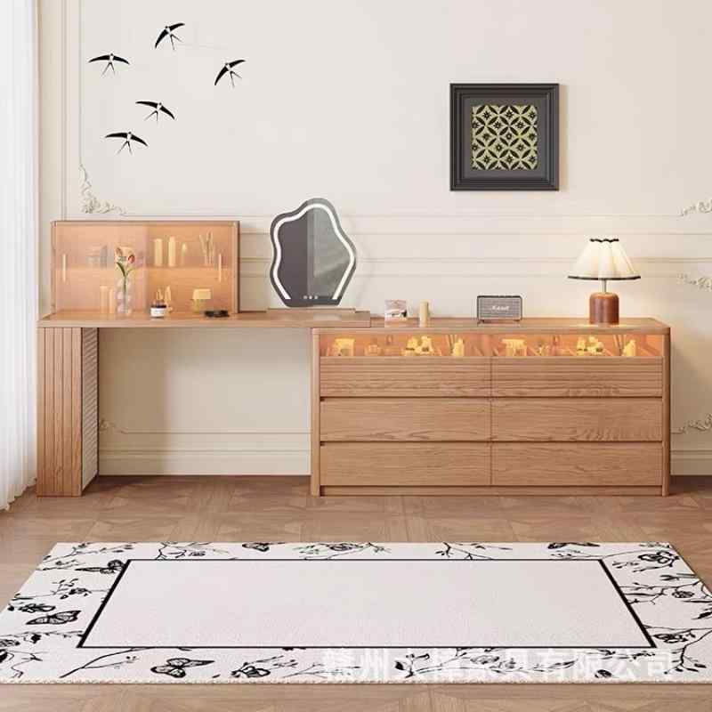 ドレッサー 収納一体型 原木風 ライト付き 3段チェスト 5段チェスト 6段チェスト 9段チェスト パイン材..