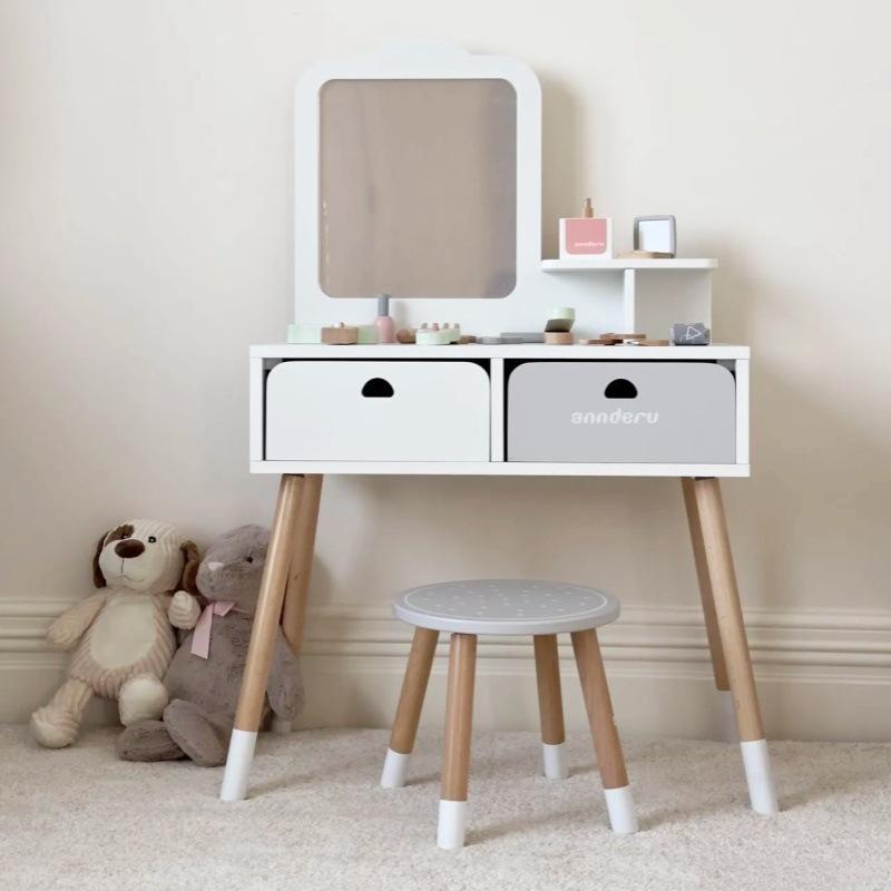 おもちゃ ドレッサー 子供用 メイクアップ 木製 玩具 化粧台 女の子 プリンセス ごっこ遊び 知育玩具 ..