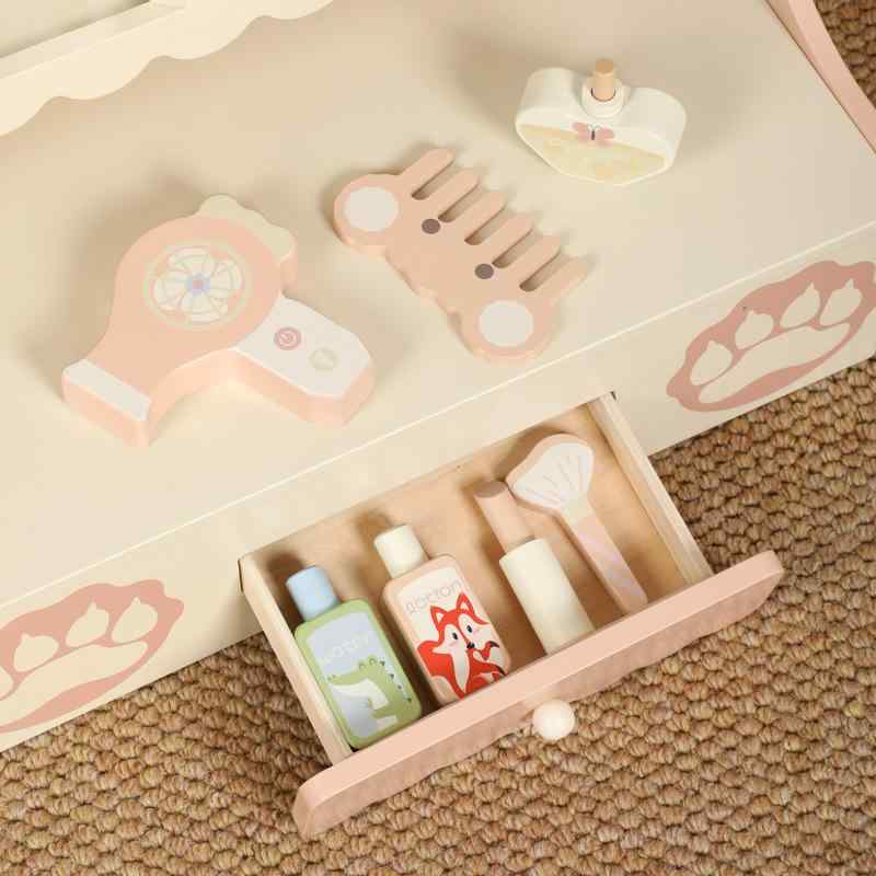 おもちゃ ドレッサー 子供用 メイクアップ セット 木製 玩具 知育玩具 ロールプレイ ごっこ遊び おまま..