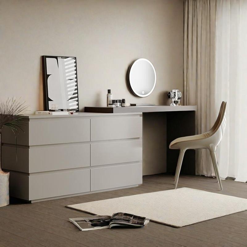 ドレッサー 化粧台 bedroom モダン 伸縮式 ミラー 収納 キャビネット 一体型 実木多層板 寝室用