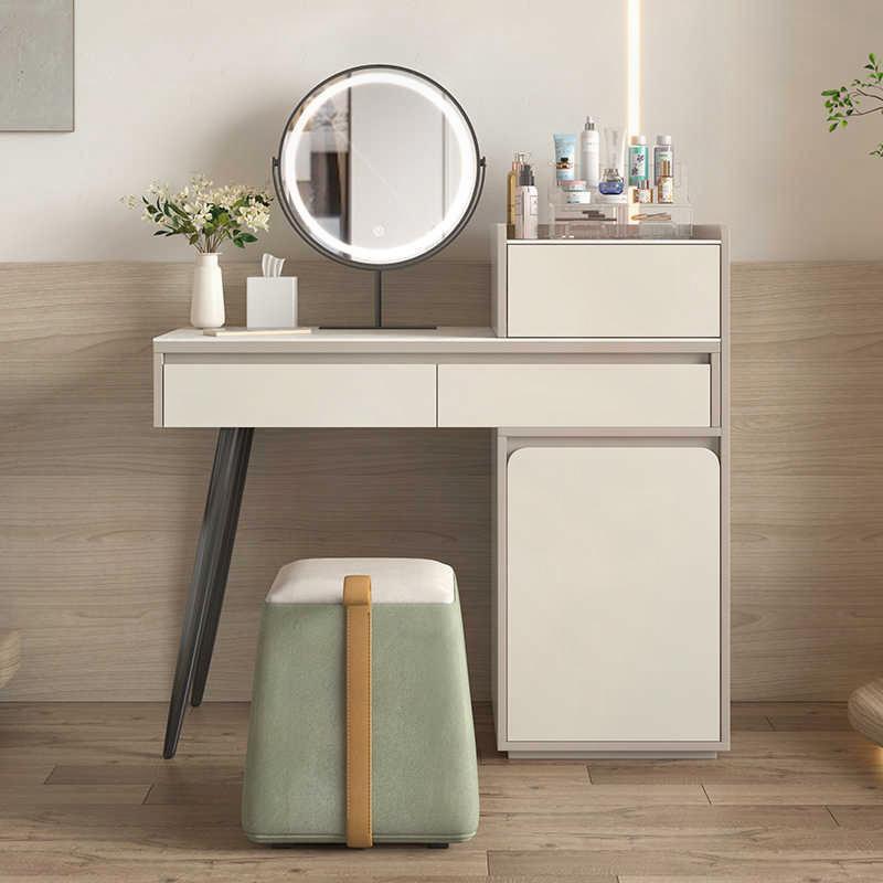 ドレッサー 椅子付き 収納一体型 寝室用 コンパクト 高級感 現代風 シンプル 岩板 化粧台 スマートミラ..