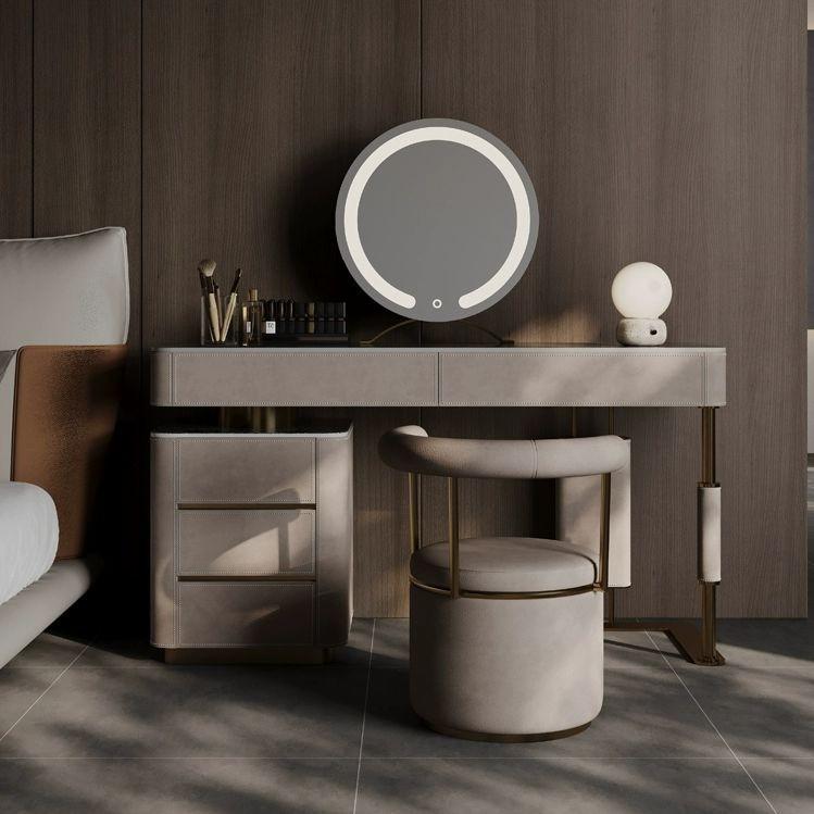 ドレッサー 高級感 実木 収納付き 化粧台 寝室用 星空ブラック 大理石風 多機能 黄古銅