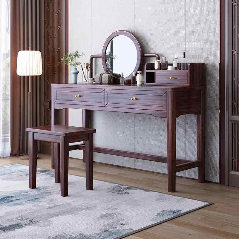 ドレッサー 木製ドレッサー 椅子付き 寝室用 収納一体型 メイクアップテーブル ミラー付き 無垢材 子供..