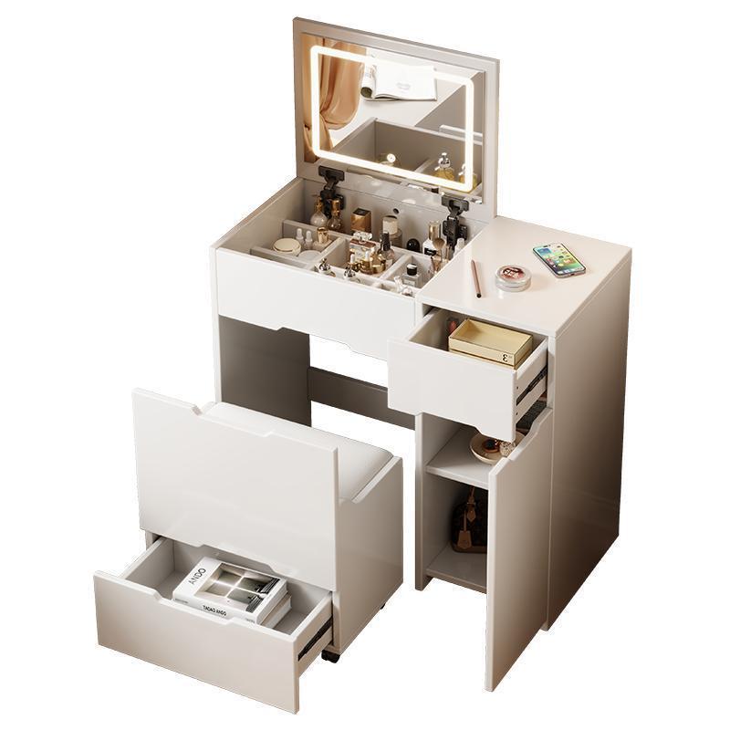 ドレッサー 家具 メイクアップ 化粧台 鏡付き 椅子付き デスク 収納 USBポート付き 多機能 コンパクト ..