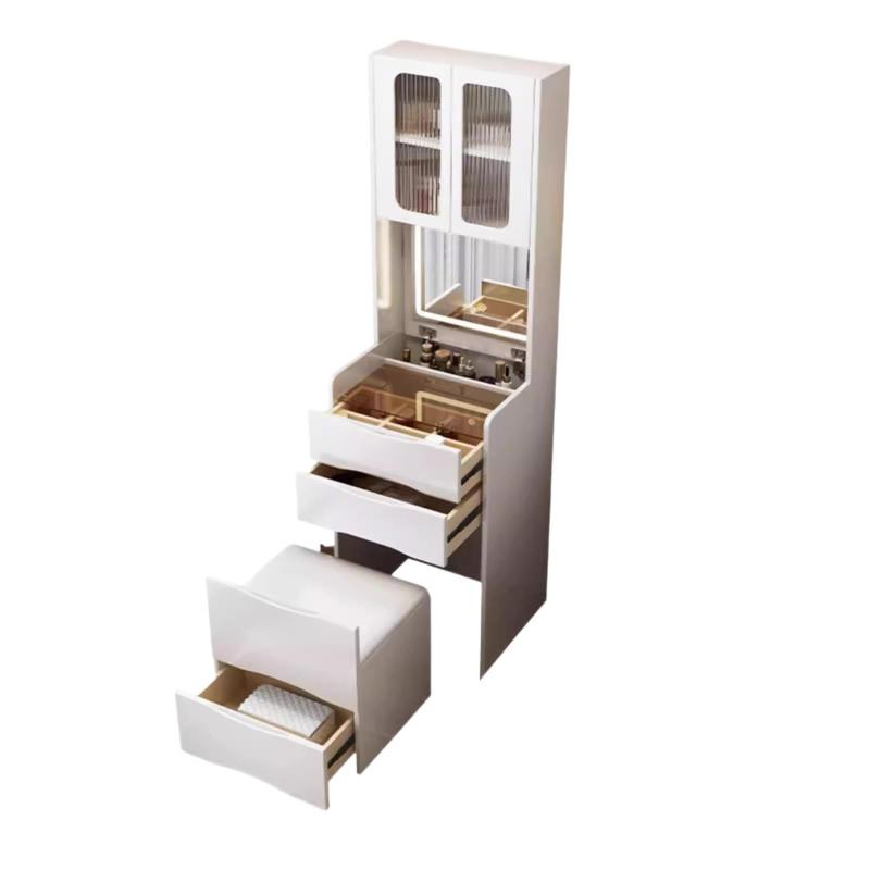 ドレッサー ベッドサイド収納一体型 子供用 大人用 高齢者用 多機能 コンパクト 寝室用 化粧台 椅子付..