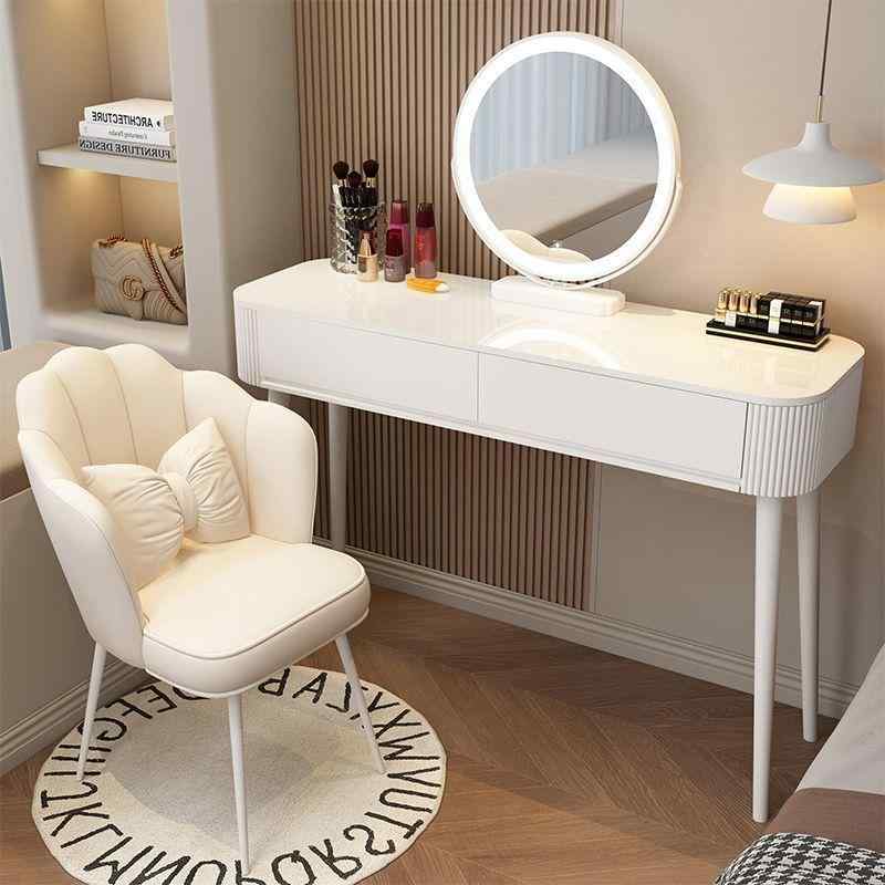 ドレッサー レディース 寝室用 化粧台 鏡付き 椅子付き コンパクト 省スペース シンプル モダン 高級感..