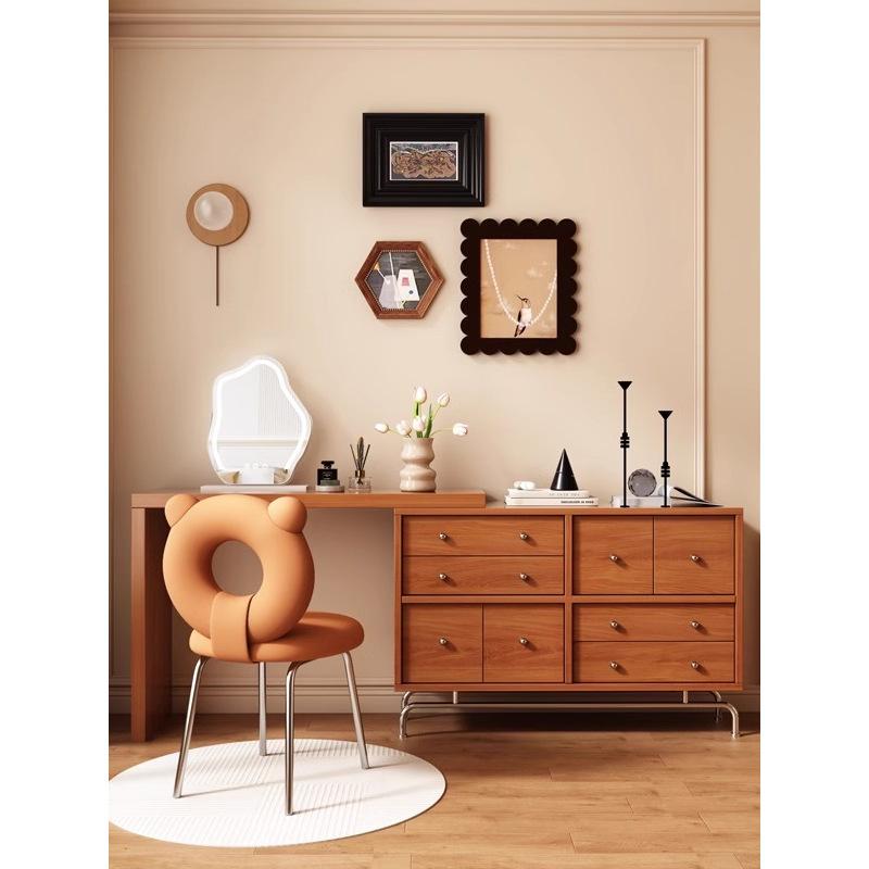 ドレッサー 寝室用 シンプル モダン 2way ドレッサーデスク 収納一体型 化粧台 主寝室用 実木 パイン材..