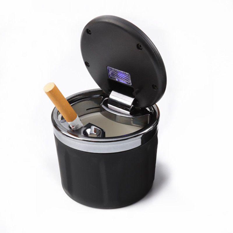 車載灰皿 多機能 ライト付き ふた付き 陶器製 車内用 ショート シャンパンゴールド 電気メッキ加工 シルバー ガンブラック