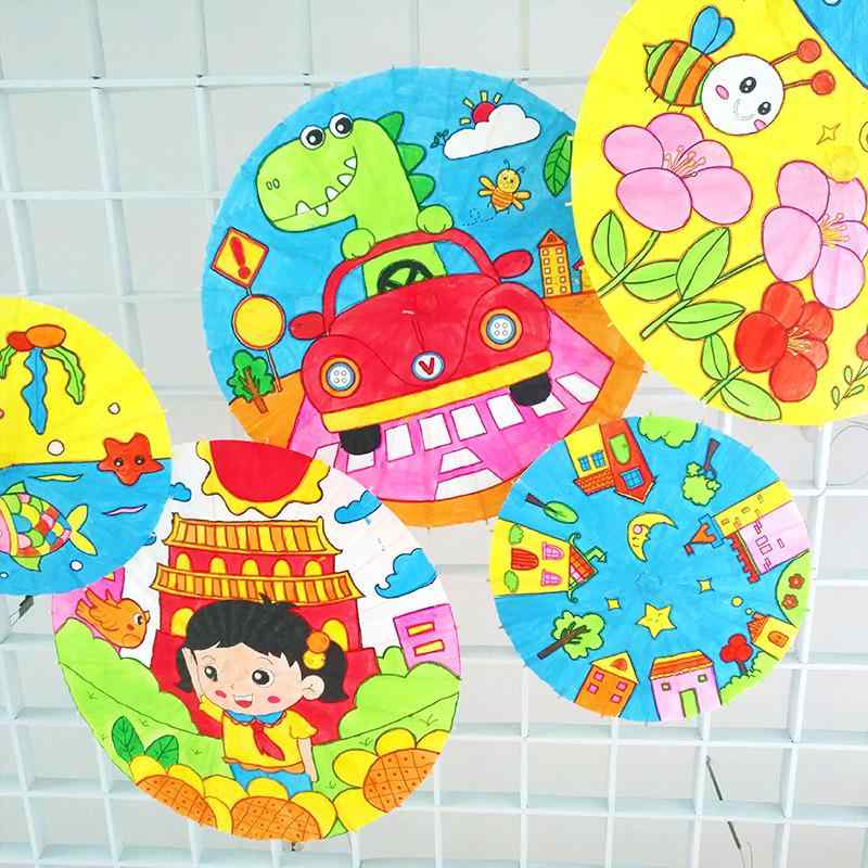 工芸傘 DIY 手作り 絵画 紙傘 幼稚園 保育園 子供 手描き 塗り絵 古風 無地 油紙 直径20cm 30cm 40cm 6..