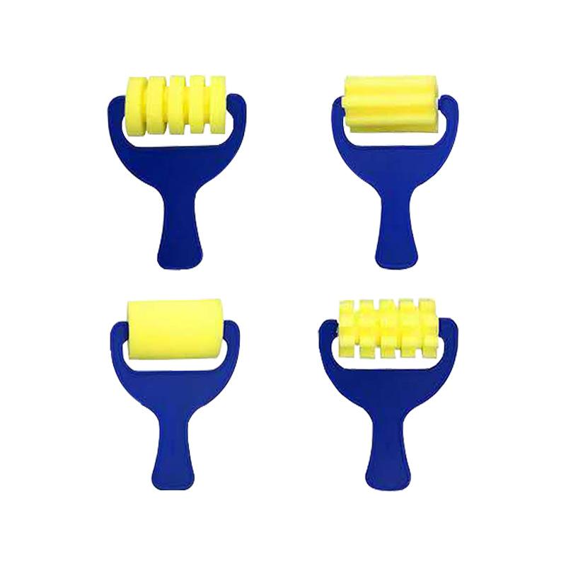 画材 子供用 スポンジ ペイントツール セット 印章 ハンコ 画筆 ブラシ 塗り絵 DIY 図工 美術用品 黄色..