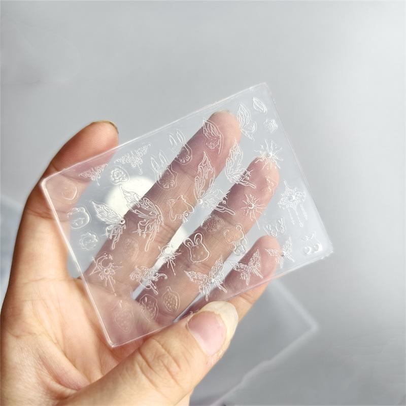 ネイルパーツ 3D 立体 浮き彫り シリコンモールド 薄型 ネイルモールド レジンパーツ DIY デコパーツ ..