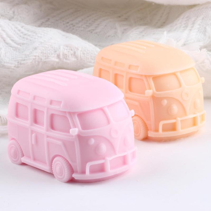 ケーキ型 バス シリコンモールド ミニカー 立体 アロマストーン 石膏 ろうそく レジン 飾り