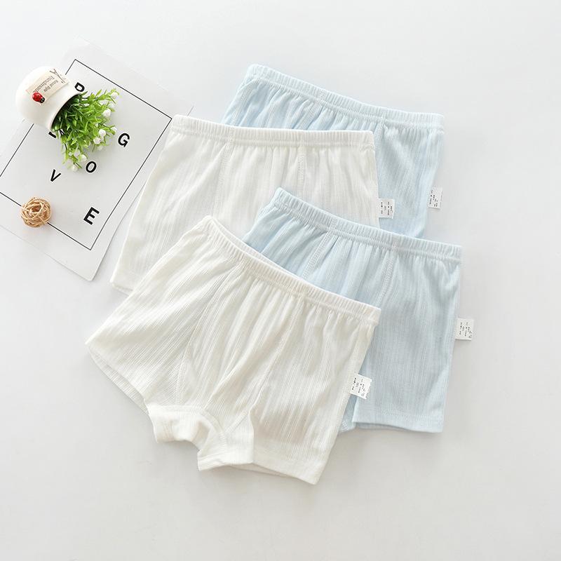 キッズ 子供用 100%コットン ボクサーパンツ ショーツ 4枚セット 男の子 女の子 無縫製 伸縮性 通気性 ..