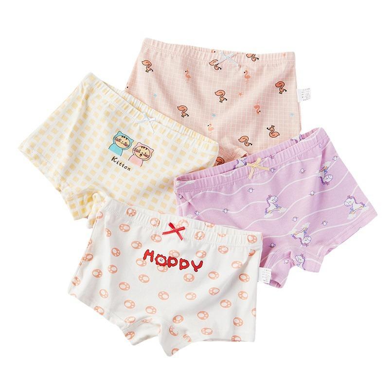 キッズ 子供用 ショーツ パンツ 女の子 女児 コットン 綿100% A類 夏 短パン 4枚セット 快適