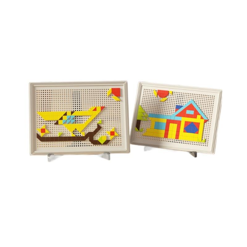 おもちゃ キッズ 知育玩具 モザイクアート パズル 積み木 創造力 育む 男の子 女の子 向け 図形認識 色彩感覚 発達 集中力 アップ プラスチック製