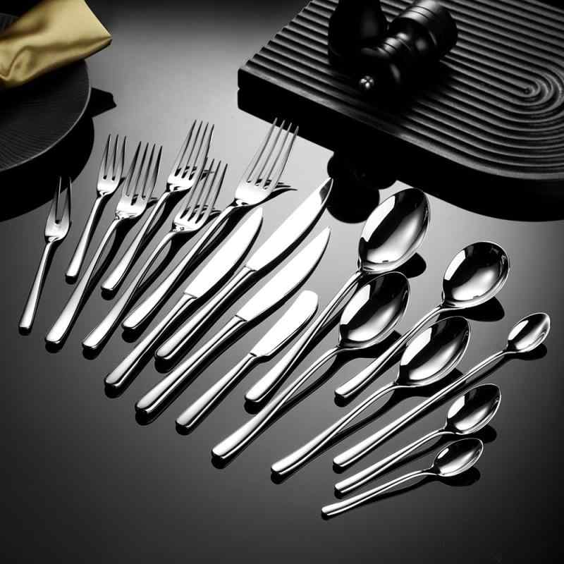 カトラリーセット 304ステンレス製 ナイフ フォーク スプーン ディナー レストラン ホテル パーティー ..