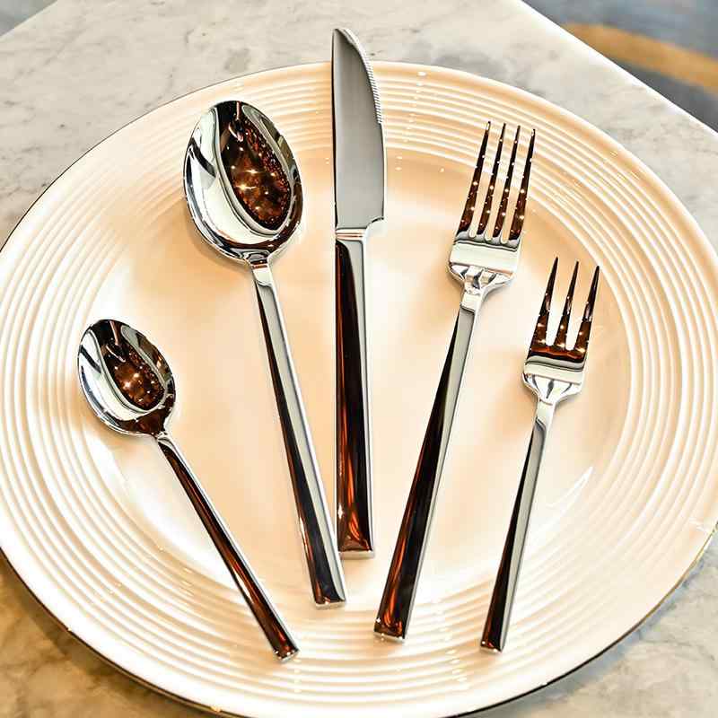 カトラリーセット 304ステンレス製 ナイフ フォーク スプーン ディナー 高級感 ホテル レストラン デザ..