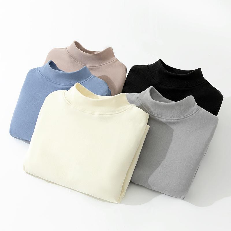 子供用トップス 長袖 秋冬 子供服 女の子 男の子 兼用 ドイツ製起毛 半タートルネック 無地 普段着 部..