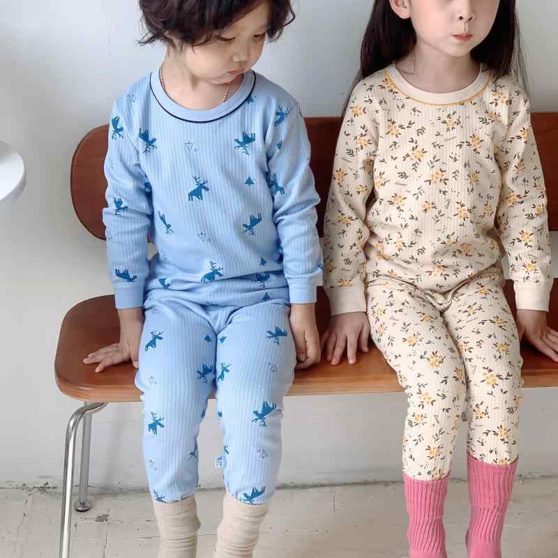子供用 長袖インナー 上下セット 秋冬 綿100% あったか裏起毛 男女兼用 キッズ パジャマ 部屋着 ルーム..