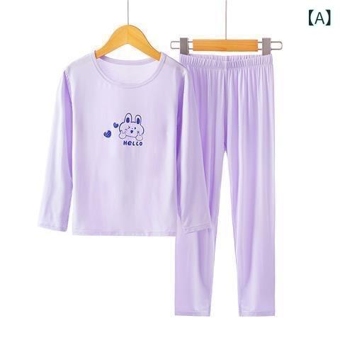 子供服 秋 冬 パジャマ 女の子 インナー 上下セット 長袖 長ズボン モダール 部屋着 ルームウェア 薄手 吸湿 110 120 130 140 150 160