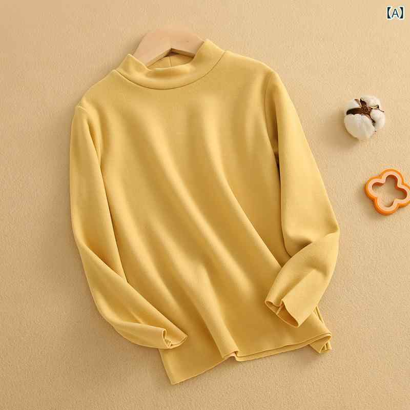 子供用 トップス ハイネック カットソー 接触温感 裏起毛 秋冬 子供 保温 インナー