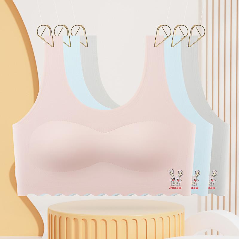 ブラジャー ガールズ 中高生 スクールインナー スポーツブラ 接触冷感 薄手 全罩杯 ノンワイヤー 無地 通気性