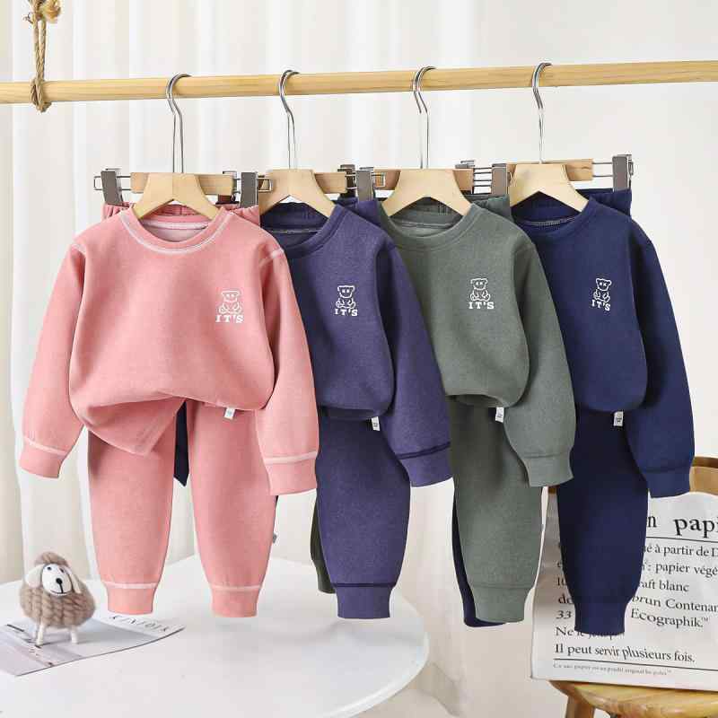 子供用肌着 キッズ 男の子 女の子 あったかインナー デロン 無縫製 春秋 長袖 トップス パンツ 上下セット ルームウェア 部屋着 保温 吸湿性