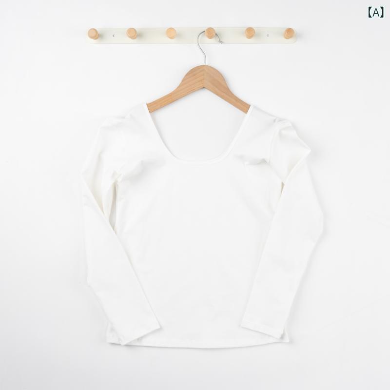 Tanzanの子供用インナーシャツ 超ローネック 長袖カットソー 綿95％ 春秋冬 スポーツ ダンス ヨガ 体操 伸縮性 吸湿性 100cm 110cm 120cm 130cm 140cm 150cm 160cm｜アングル2
