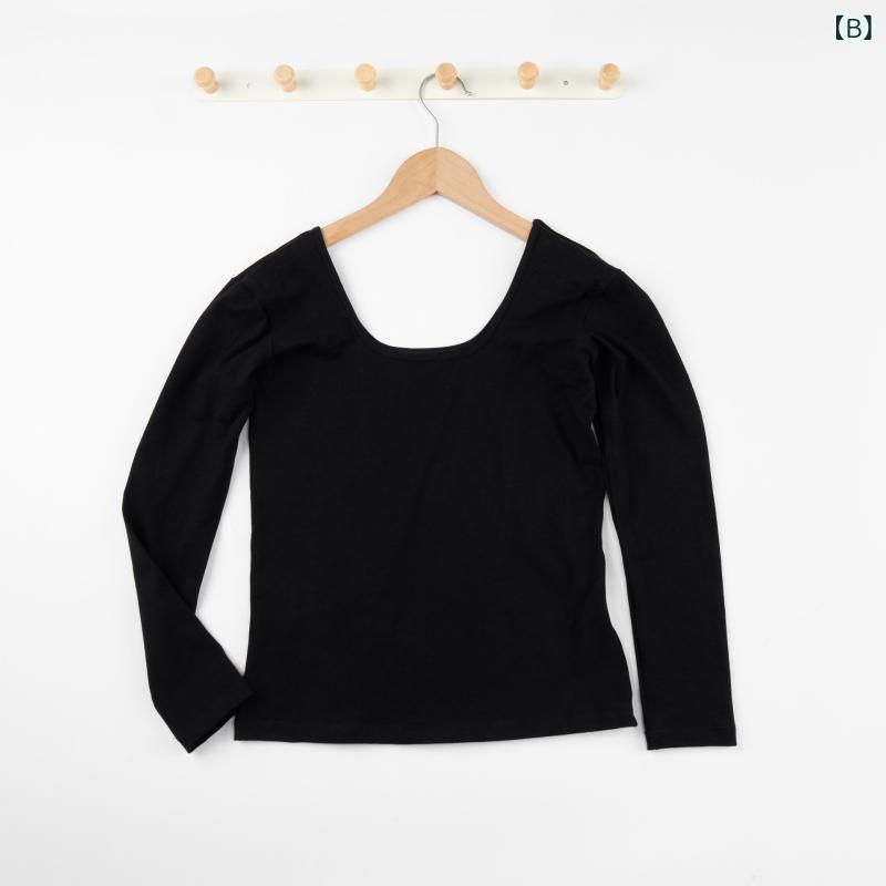 Tanzanの子供用インナーシャツ 超ローネック 長袖カットソー 綿95％ 春秋冬 スポーツ ダンス ヨガ 体操 伸縮性 吸湿性 100cm 110cm 120cm 130cm 140cm 150cm 160cm｜アングル3