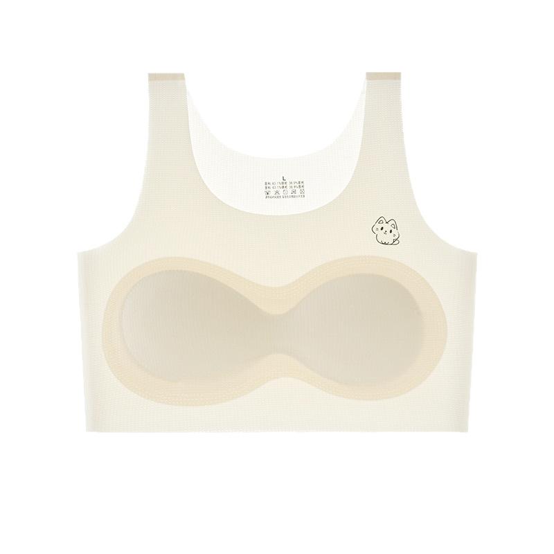 ブラジャー キッズ 女の子 背心式 ジュニアブラ スポブラ ハーフトップ 子供用 下着 成長期 ノンワイヤー 吸汗 通気 超薄型 全罩杯 無地 ピンク系 ホワイト系 ベージュ系