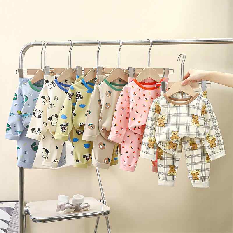 子供服 インナー 上下セット ベビー 秋物 男の子 女の子 パジャマ ホームウェア ライクラコットン 吸湿性 通気性 90cm 100cm 110cm 120cm 130cm 140cm 150cm 160cm