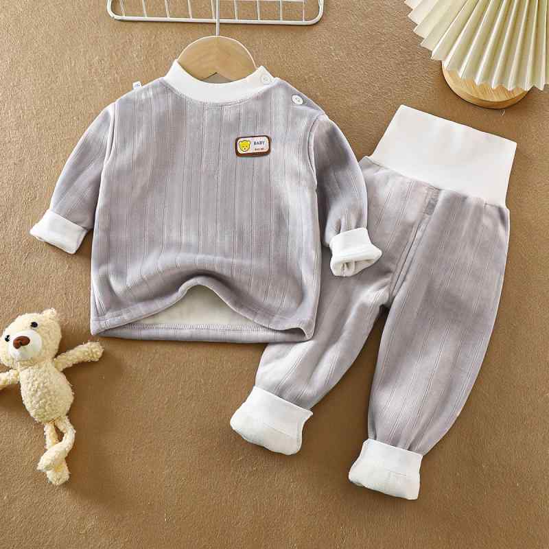子供用肌着 秋冬 加絨 加厚 インナー 暖かい 長袖 パジャマ ベビー キッズ 男の子 女の子 ルームウェア