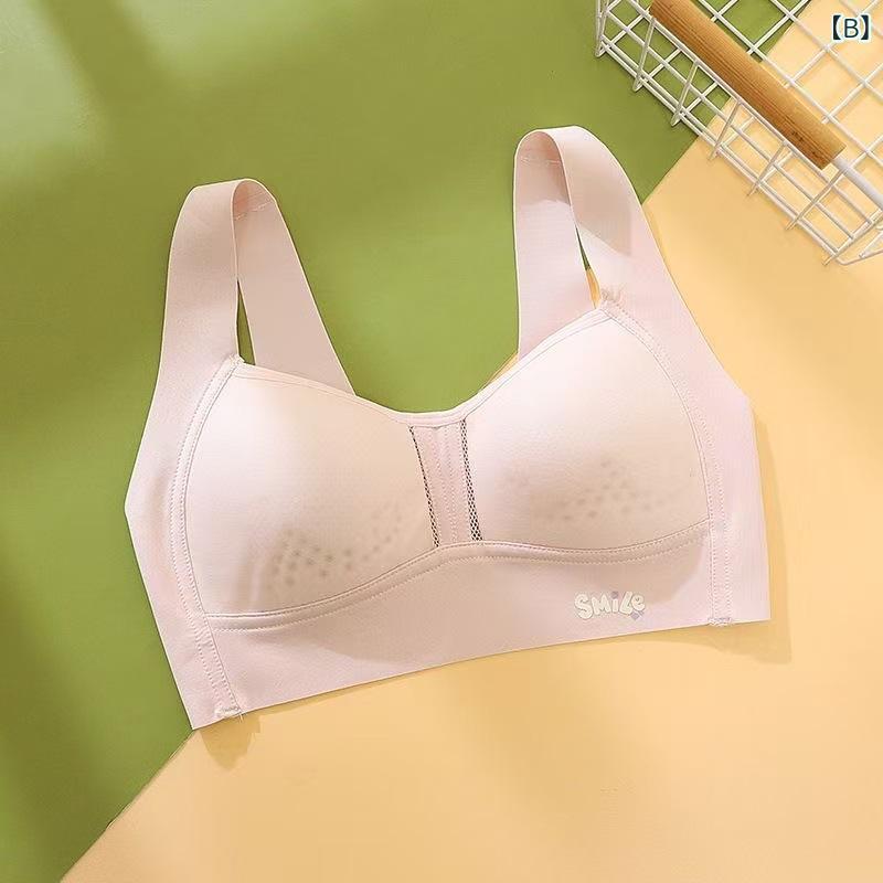 Tanzanのブラジャー ジュニア 女児 ハーフトップ スポブラ ノンワイヤー 無地 通気性 中学生 高校生 ファーストブラ 薄手 快適 スポーツブラジャー 全罩杯 一段階 9歳 10歳 11歳 12歳 13歳｜アングル2
