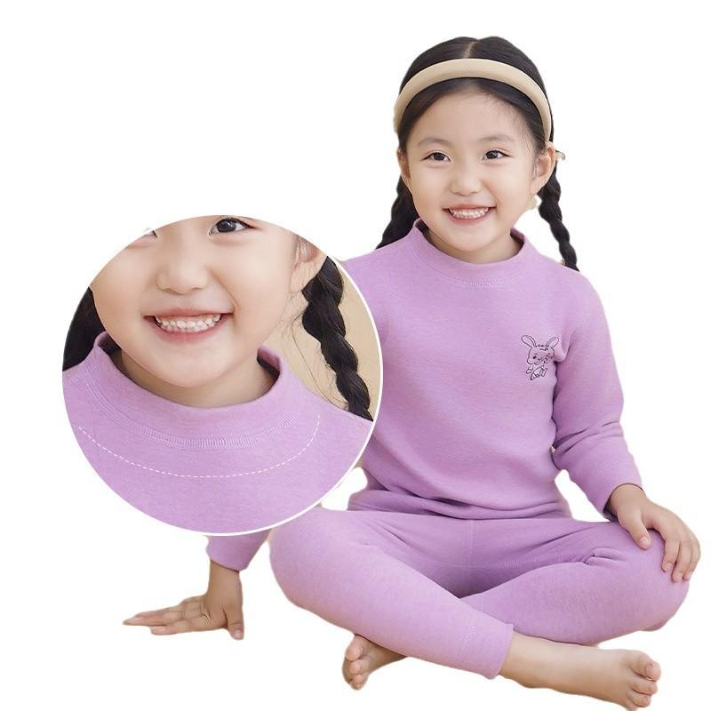 ・対象年齢: 中小童(3～8歳, 100～140cm)・素材: ポリエステル90%、徳绒・生地: 磨毛, 柔软处理・厚さ: 厚手・柄: 無地, カートゥーン・要素: セットアップ, かわいい・袖丈: 長袖・ネックライン: ハイネック・種類: 子供用インナーウェア・機能: 保温・カラー: ブルー, カーキ, グレー, パープル, ピンク, 豆沙・サイズ: 91, 100, 109, 118, 128, 137, 146, 155
