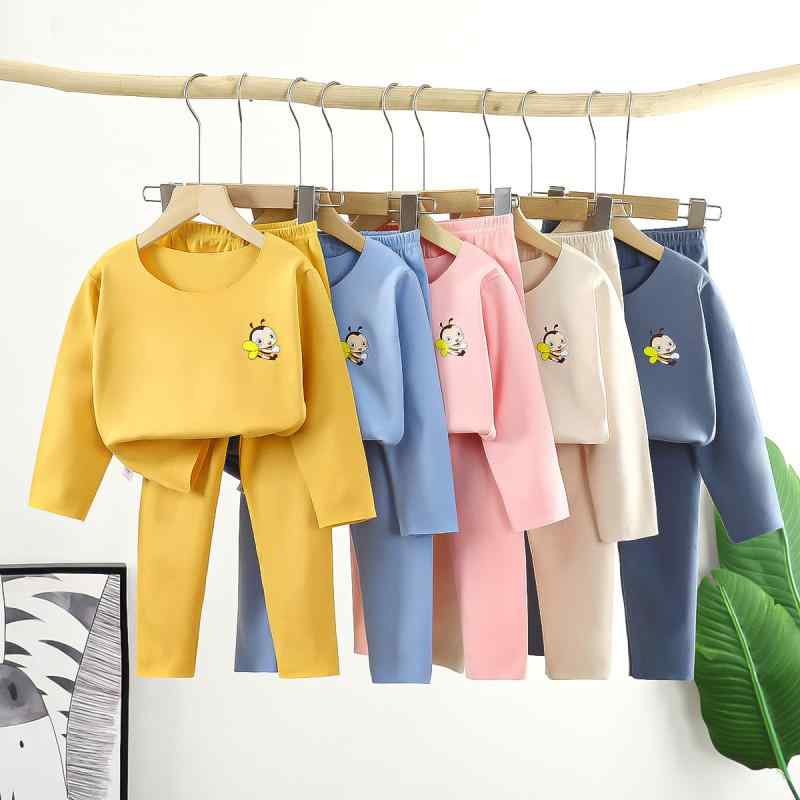 子供用パジャマ 秋冬 男の子 女の子 長袖 トップス パンツ 上下セット 保温インナー 部屋着 ミドル キ..