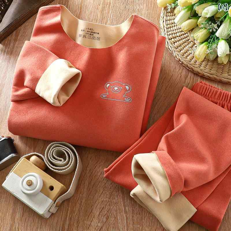 Tanzanの子供用インナー 上下セット 男の子 秋 冬 裏起毛 あったかインナー キッズ ジュニア トップス ボトムス パジャマ 部屋着 吸湿速乾 90cm 100cm 110cm 120cm 130cm 140cm 150cm 160cm 170cm 180cm｜アングル2