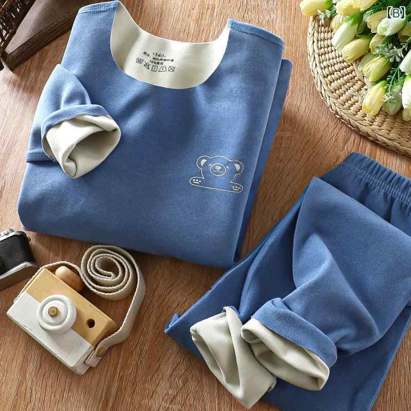 Tanzanの子供用インナー 上下セット 男の子 秋 冬 裏起毛 あったかインナー キッズ ジュニア トップス ボトムス パジャマ 部屋着 吸湿速乾 90cm 100cm 110cm 120cm 130cm 140cm 150cm 160cm 170cm 180cm｜アングル3