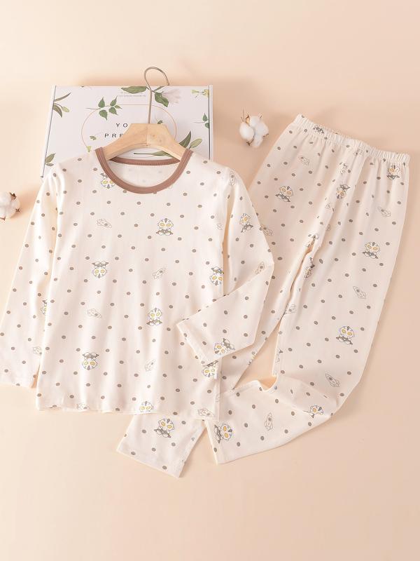 子供用肌着 キッズ 秋冬 長袖Tシャツ パジャマ 上下セット 綿100％ 吸湿性 通気性 快適 かわいい 恐竜 ウサギ 柄 ブルー ピンク系