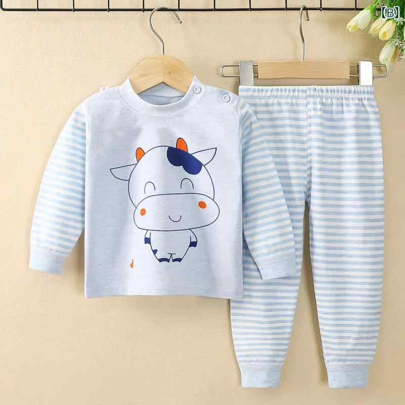 Tanzanの子供用インナー 秋冬 彩綿 ベビー服 上下セット 男女兼用 吸湿排汗 柔らかい 赤ちゃん 幼児 動物柄 かわいい 73CM 80cm 90cm 100cm 110cm 120cm 130cm｜アングル3