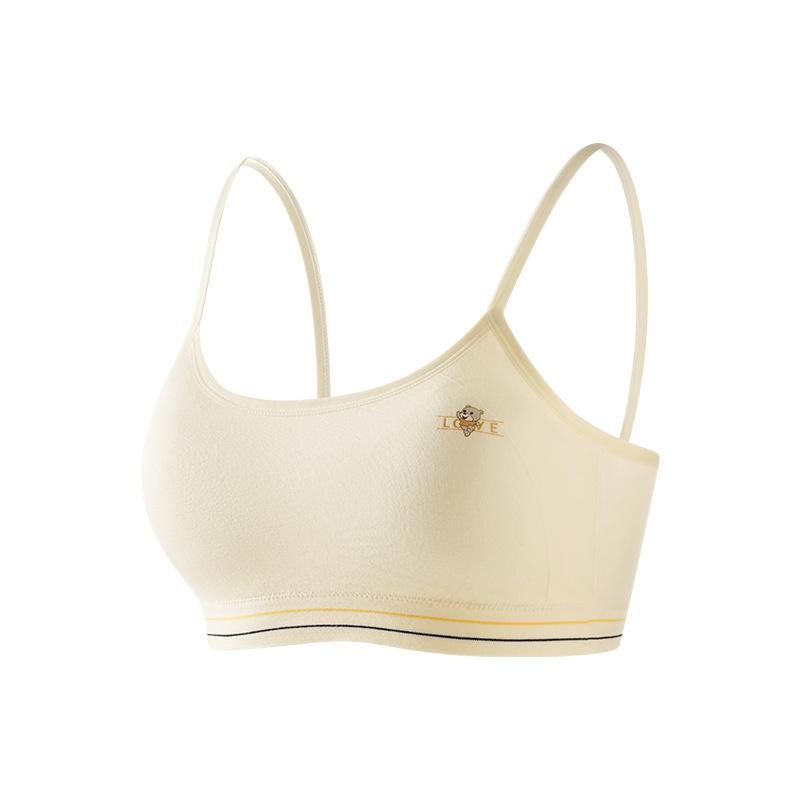 子供用ブラジャー スクールインナー スポーツブラ ジュニアブラ 全罩杯 薄手 通気性 ノンワイヤー 肩紐調節可能 背中見せ 快適 12歳 13歳 14歳 15歳(x2)