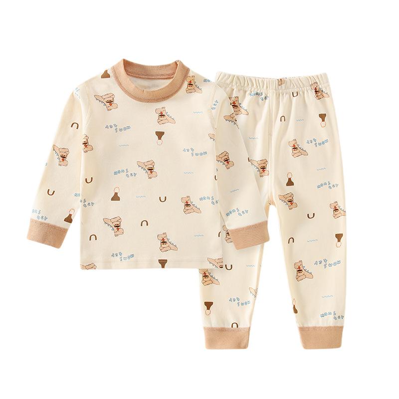 子供用肌着 キッズ 長袖インナー 上下セット 春秋 綿100% A類 中小童 男の子 女の子 パジャマ 部屋着