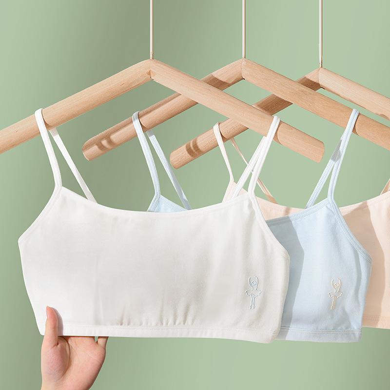 子供服 タンクトップ 小学生 女の子 インナーウェア 肌着 綿100% 通気性 吸汗性 肩紐 M L XL 白 浅ブルー 肌色