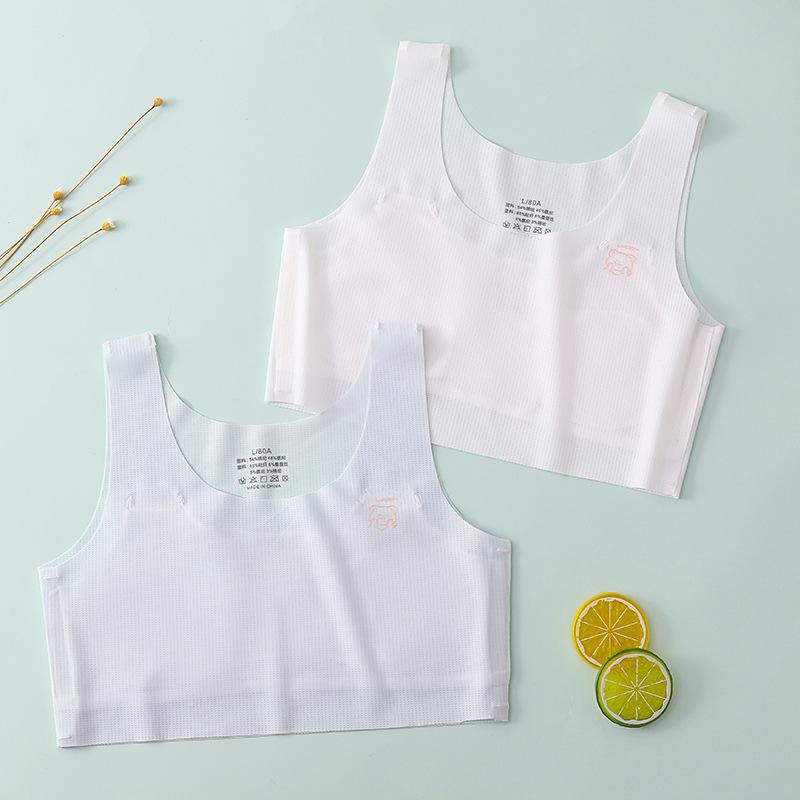子供用ブラジャー 女の子 小学生 中学生 スポブラ ノンワイヤー ハーフトップ スポーツブラ 薄手 通気性 吸汗性 インナー 肌着 ホワイト ブルー パープル ベージュ M L XL 2XL 3XL