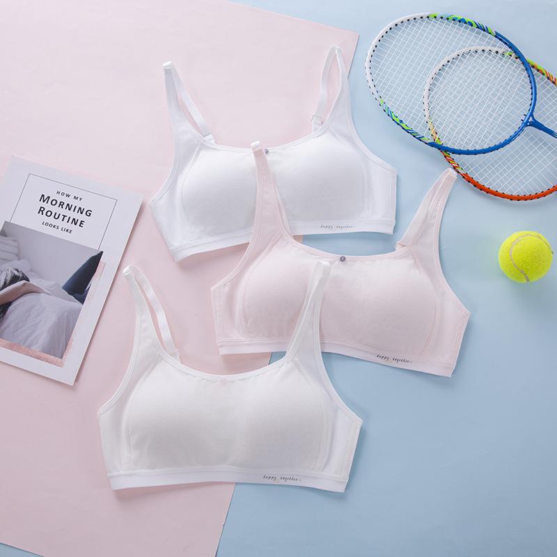 ブラジャー ジュニア 女児 ハーフトップ スクールインナー スポーツブラ 中学生 高校生 ファーストブラ 綿100% 吸汗 通気性 無地 背中美人 75A 80A 85A